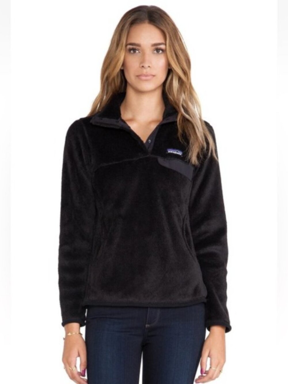 Patagonia Re-Tool Snap-T Pullover Jacket Black Fleece M
